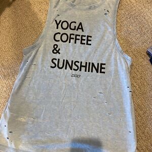Light Blue Distressed Lorna Jane Tank Top